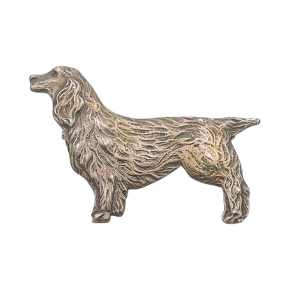 925 Sterling Silver Vintage Brooch Dark Tone Etched Golden Retriever   BP11695