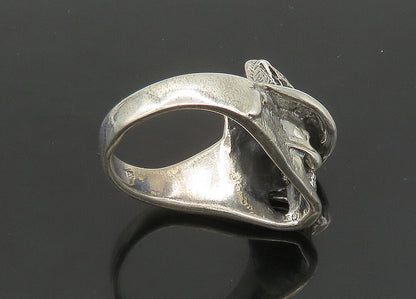 925 Sterling Silver  Vintage Skeleton Head Large Biker Ring Sz 12  RG23537