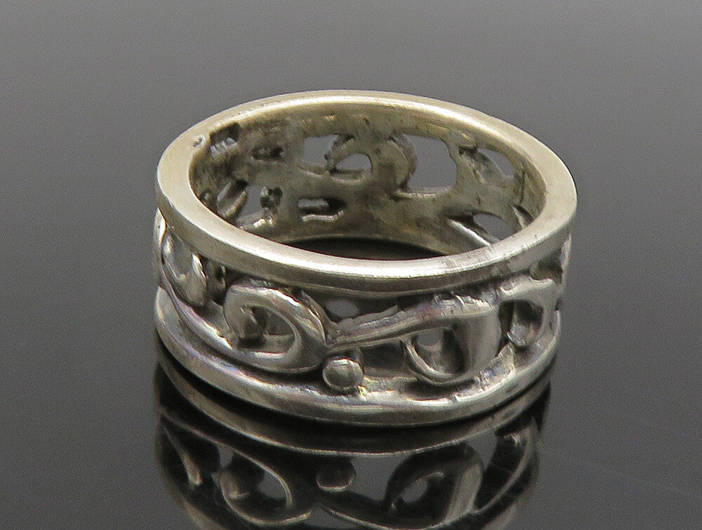 925 Sterling Silver  Vintage Vine Swirl Eternity Band Ring Sz 8.5  RG24416