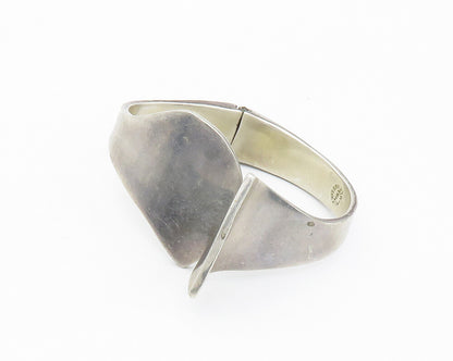 MEXICO 925 Sterling Silver  Vintage Shiny Bypass Hinge Bangle Bracelet  BT5697