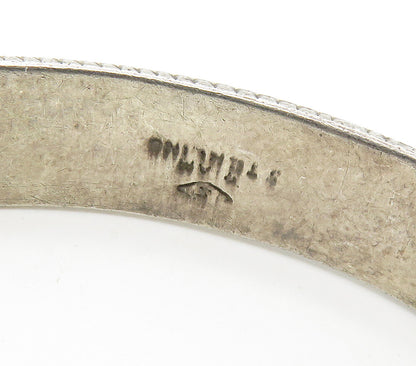 SIAM 925 Sterling Silver  Vintage Enamel Coated Floral Bangle Bracelet  BT6095