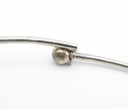 925 Sterling Silver  Vintage Smooth Dangling Detail Collar Necklace  NE1109
