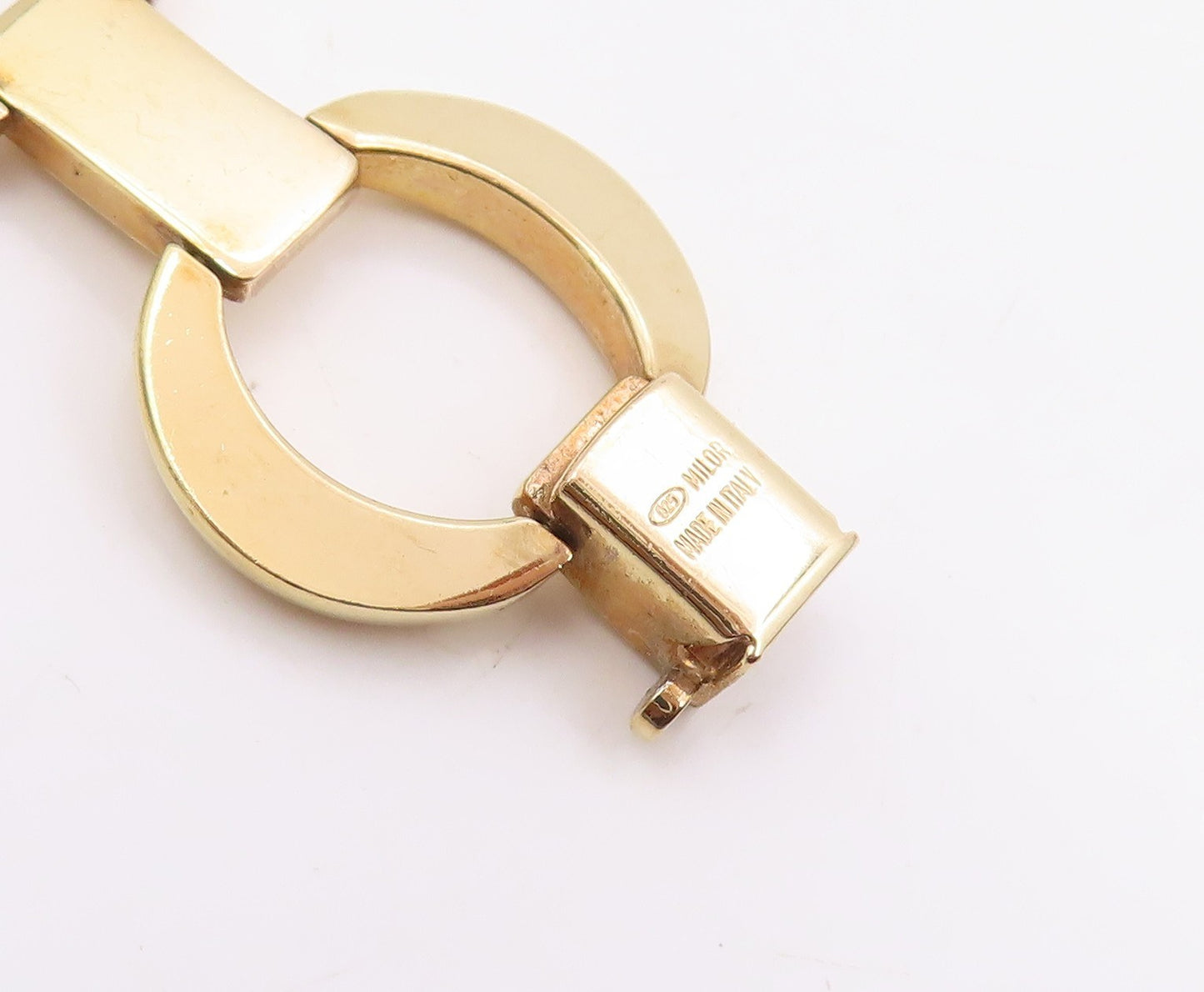 925 Sterling Silver Vintage Bracelet Gold Plated MILOR Geometric Link  BT11964