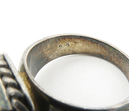 925 Sterling Silver  Vintage Cubic Zirconia Twist Cocktail Ring Sz 7  RG8697