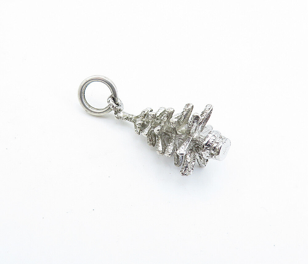 925 Sterling Silver  Vintage Shiny Petite Christmas Pine Tree Pendant  PT4652
