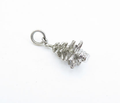 925 Sterling Silver  Vintage Shiny Petite Christmas Pine Tree Pendant  PT4652