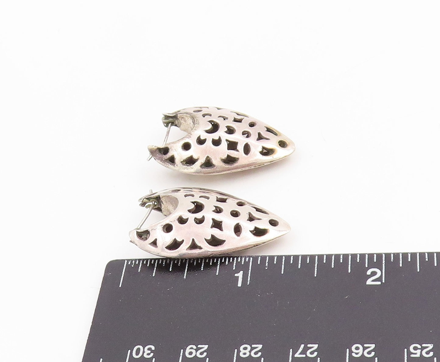 925 Sterling Silver Vintage Earrings JOHN HARDY Celestial Cut Out Drops  EG13715
