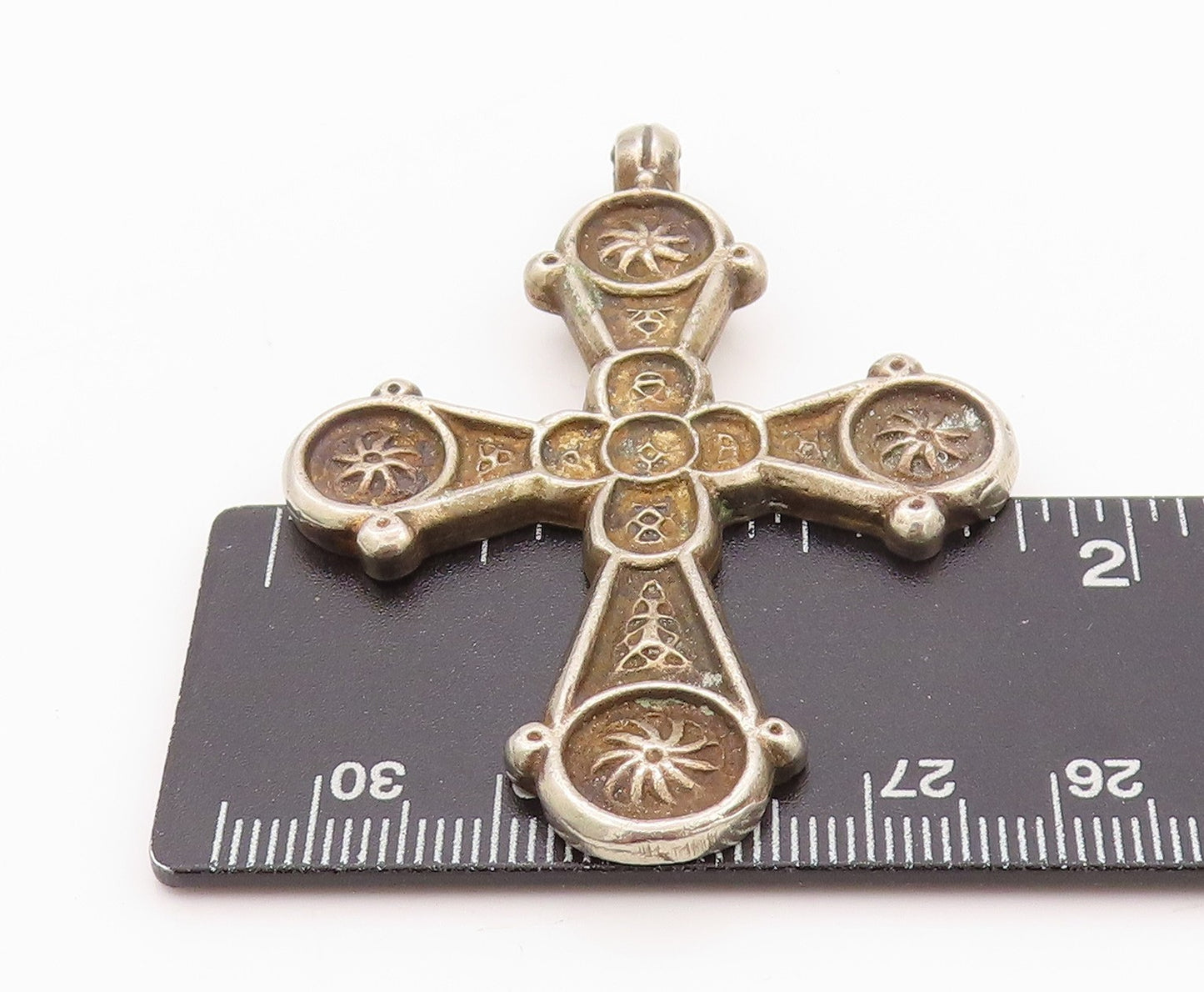 925 Sterling Silver Vintage Pendant MMA Byzantine Cross 6th Century  PT23992