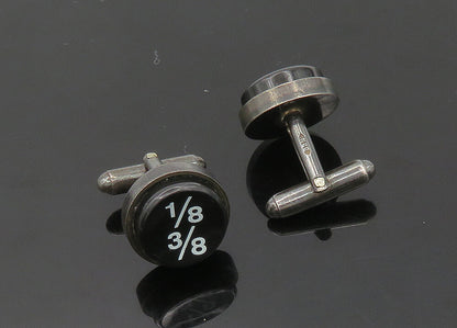 BBN ENGLAND 925 Sterling Silver  Vintage Dark Tone Round Cufflinks  TR2827