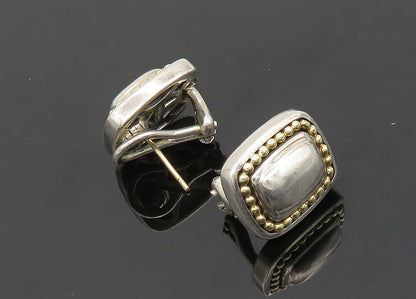 SADYE VASSIL 925 Silver & 14K GOLD  Vintage 2 Tone Square Drop Earrings EG9884