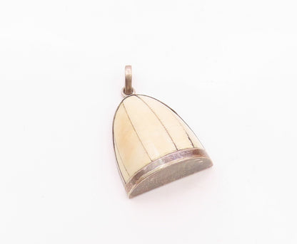 925 Sterling Silver  Vintage Hollow Bell Shaped Dome Pendant  PT14334