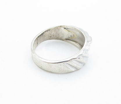 ESPO 925 Silver  Vintage Petite Topaz Shiny Graduated Band Ring Sz 7  RG6664