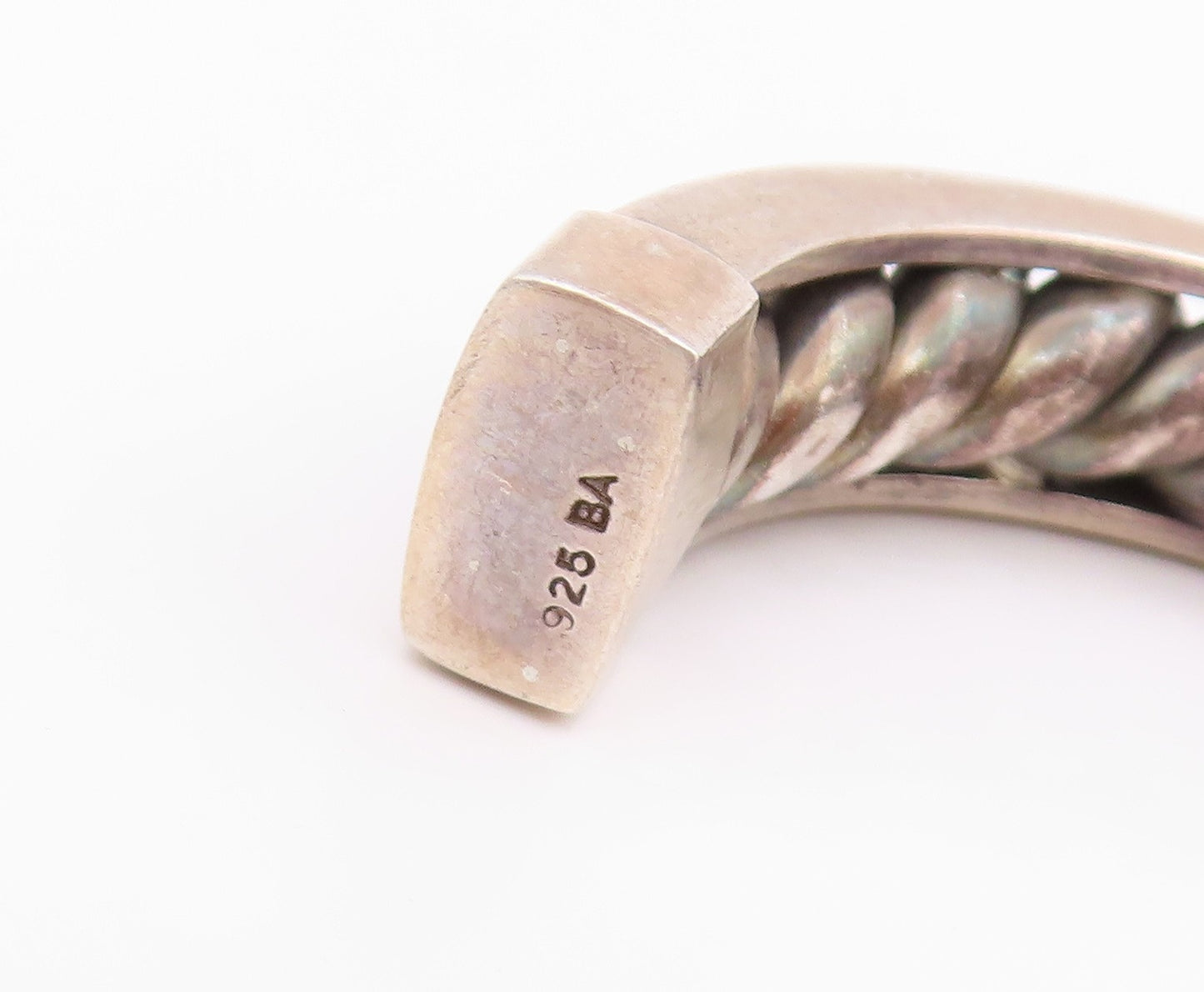 925 Sterling Silver Vintage Bracelet BALI Classic Twisted Rope Cuff  BT11647