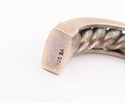 925 Sterling Silver Vintage Bracelet BALI Classic Twisted Rope Cuff  BT11647