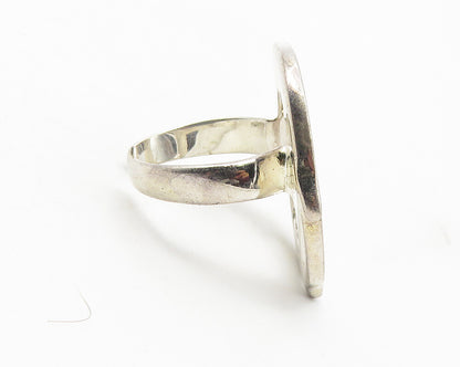 925 Sterling Silver  Vintage Shiny Open Oval Smooth Band Ring Sz 5  RG11552