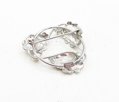 CARL ART 925 Sterling Silver  Vintage Petite Pearls Floral Brooch Pin  BP1483