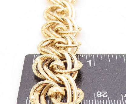 925 Sterling Silver Vintage Necklace Gold Plated Cutout Interlocked Rings NE4410