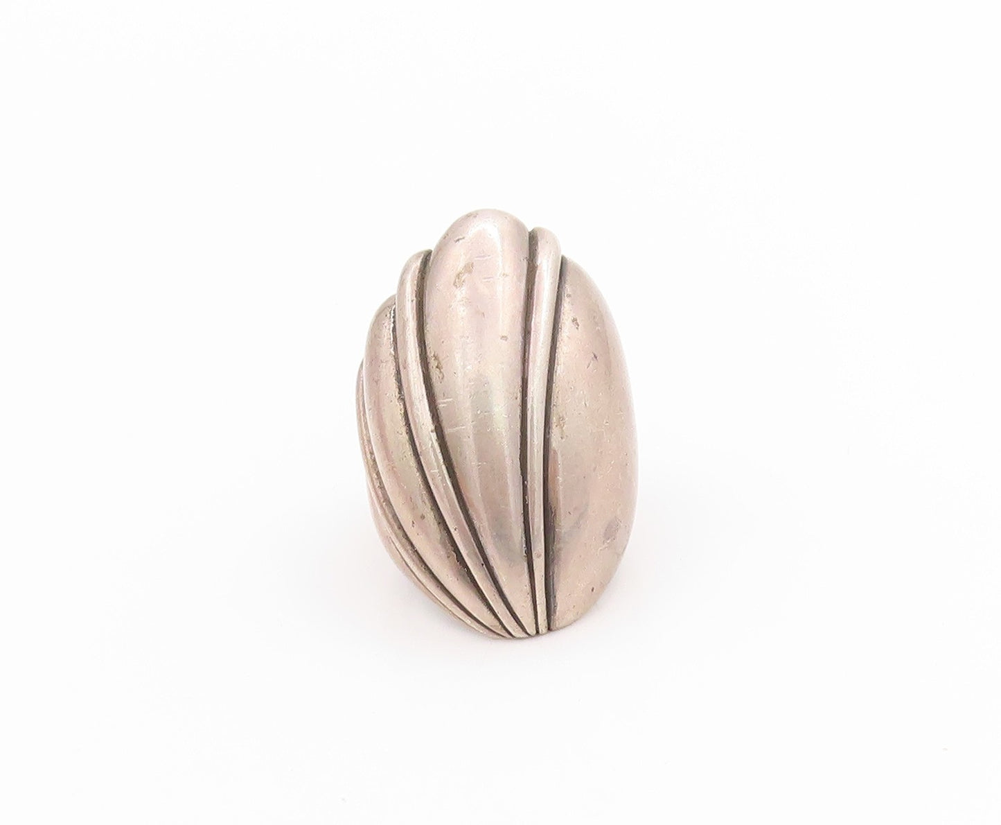 925 Sterling Silver Vintage Ring Antique Etched Dome Shell  Sz 6.5  RG33427