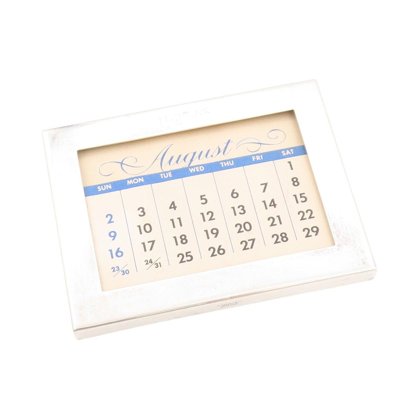 925 Sterling Silver Vintage Calendar TIFFANY & CO. Antique Framed Manual  TR3903