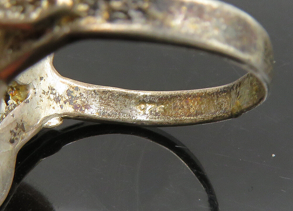 925 Sterling Silver  Vintage Rustic Letter Y Initial Band Ring Sz 7  RG21968