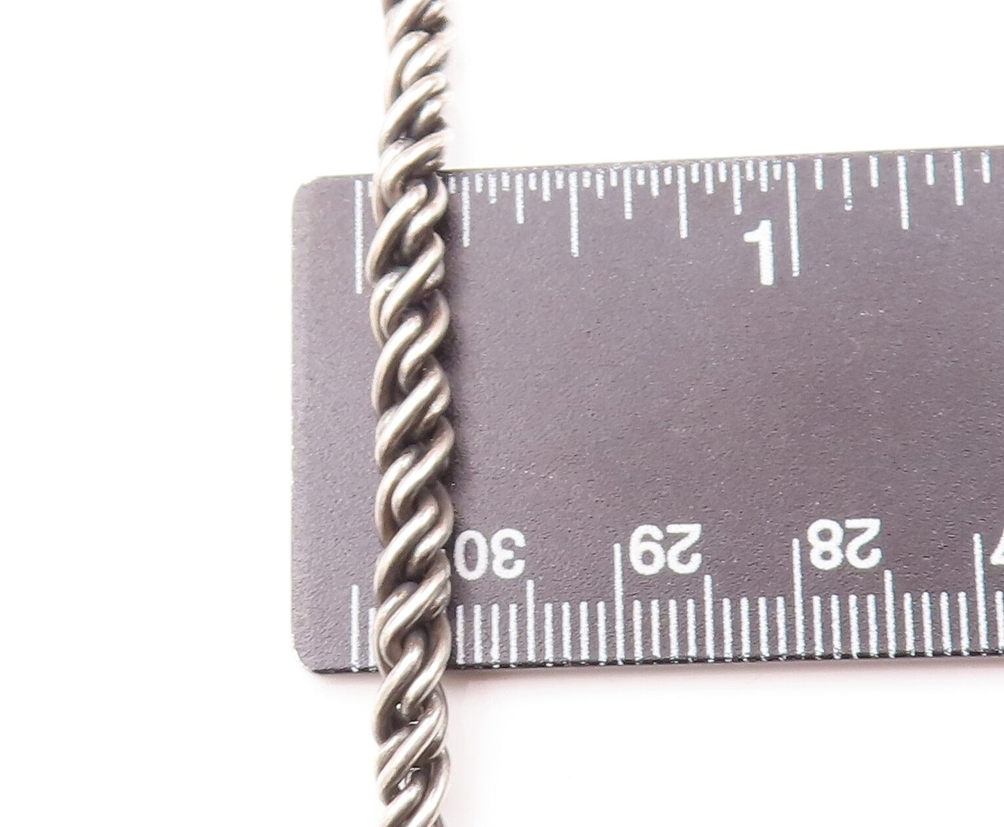 925 Sterling Silver Vintage Necklace Solid Inter woven Twisted Rope  NE4273