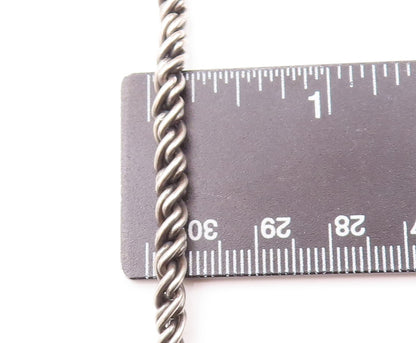 925 Sterling Silver Vintage Necklace Solid Inter woven Twisted Rope  NE4273