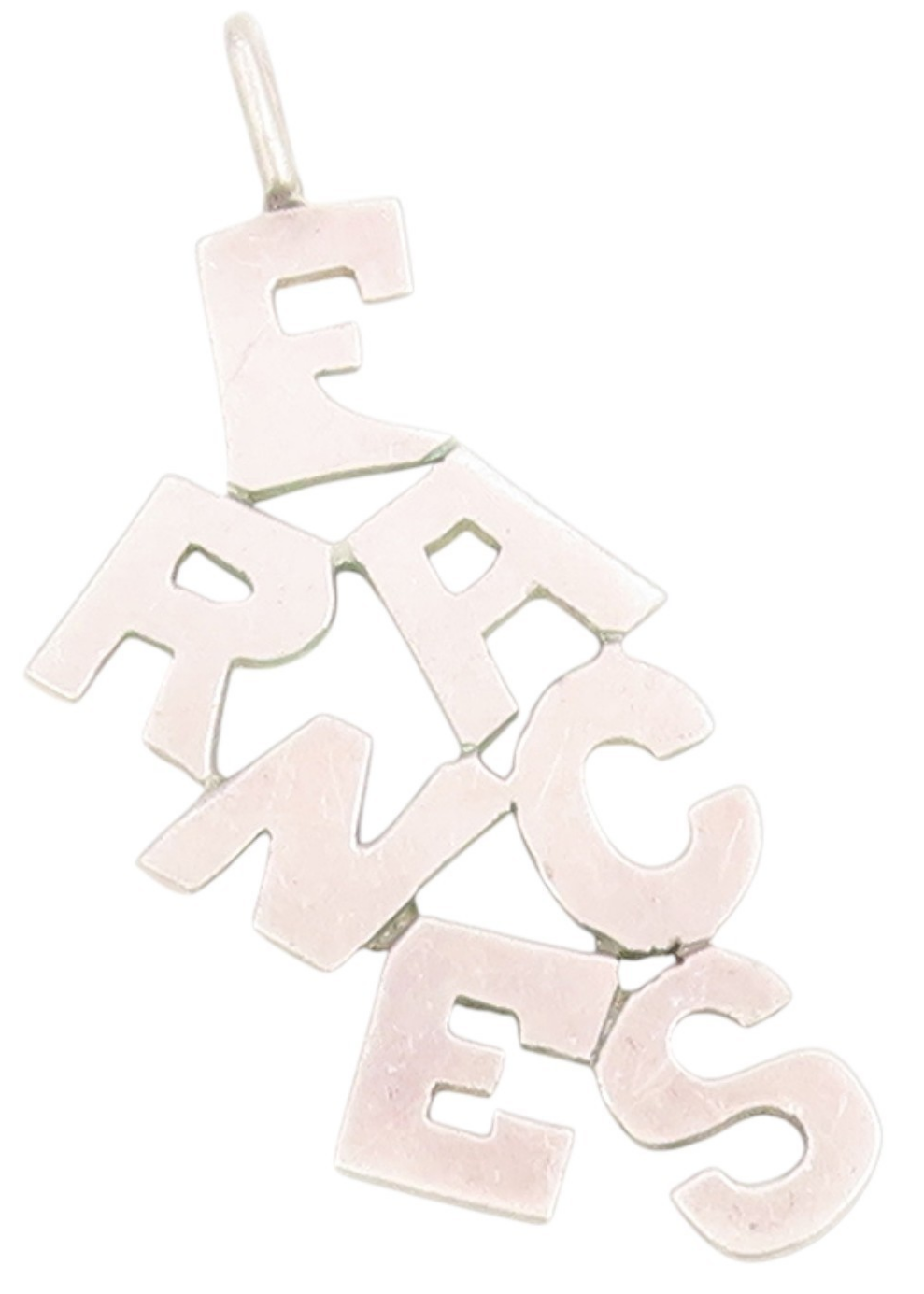 925 Sterling Silver Vintage Pendant Monogram Nameplate Collection Charm  PT25616