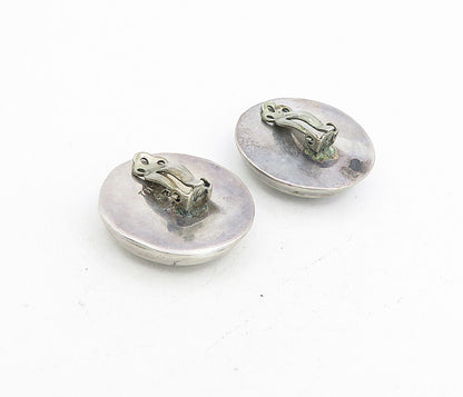 MEXICO 925 Sterling Silver  Vintage Non Pierce Button Drop Earrings  EG4475