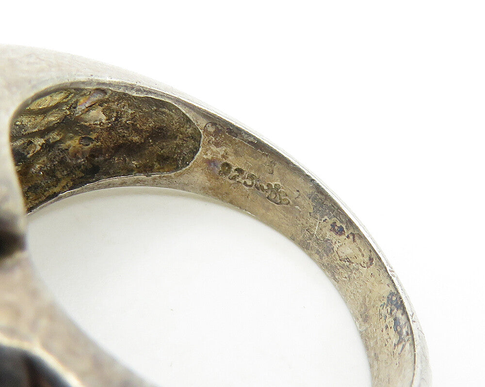 925 Silver & 14K GOLD  Vintage 2 Tone Twist Graduated Band Ring Sz 8  RG17904
