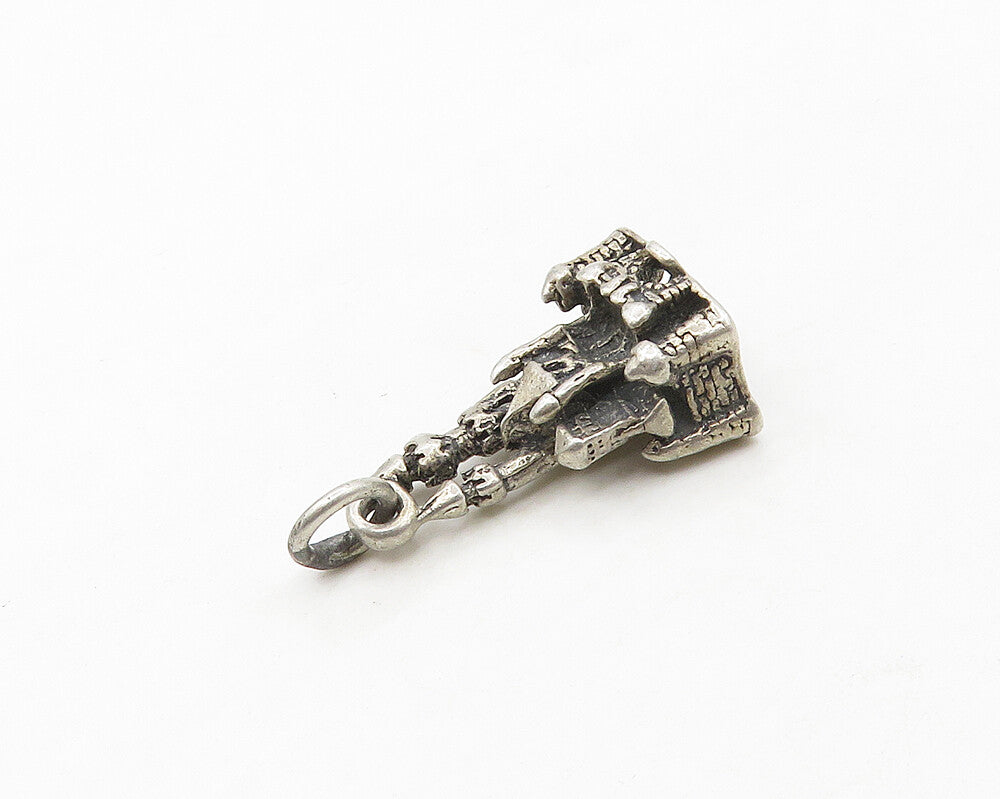 DISNEY 925 Sterling Silver  Vintage Petite Disneyland Castle Pendant  PT14319