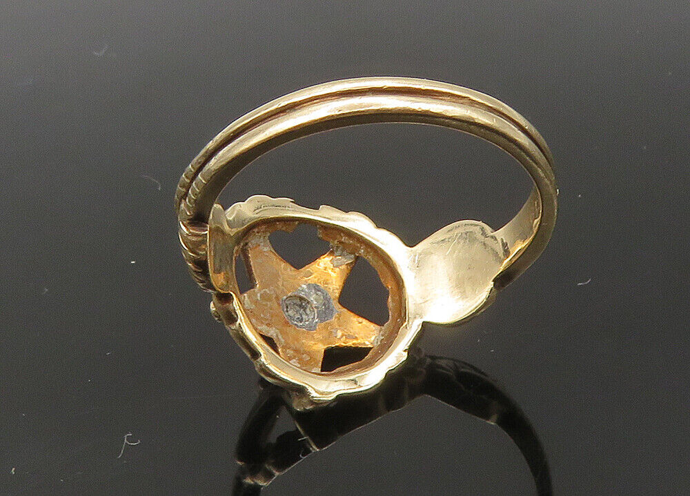 10K GOLD  Vintage Antique Enamel Masonic Eastern Star Band Ring Sz 7.5  GR191