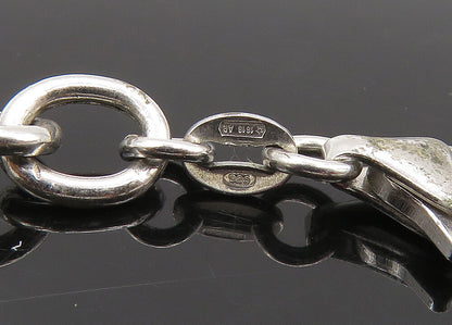 925 Sterling Silver  Vintage Enamel Floral Bell Charms Chain Bracelet  BT8380