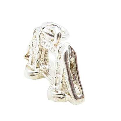 925 Sterling Silver  Vintage Petite Shiny Bridge Motif Drop Pendant  PT6851