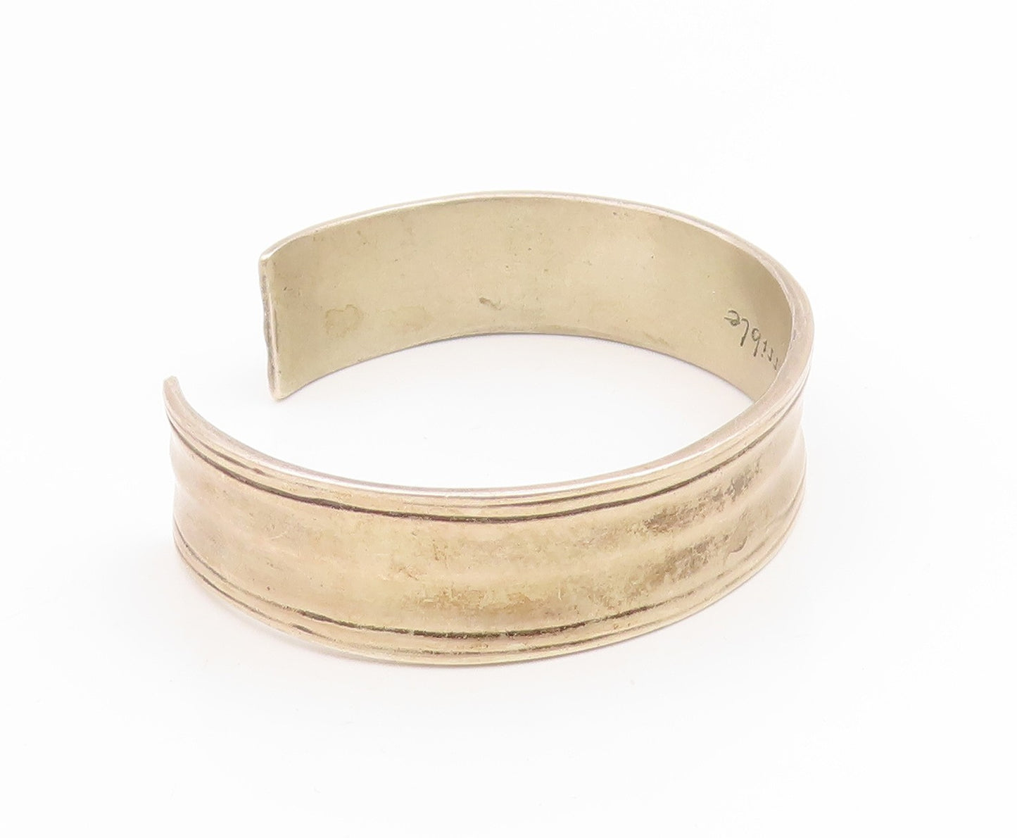 925 Sterling Silver Vintage Bracelet Engraved Anything Is Possible Cuff  BT11914