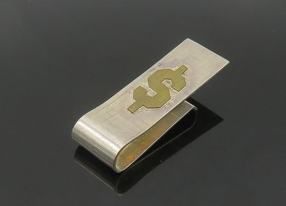 MEXICO 925 Sterling Silver  Vintage Two Tone Dollar Sign Money Clip  TR2967