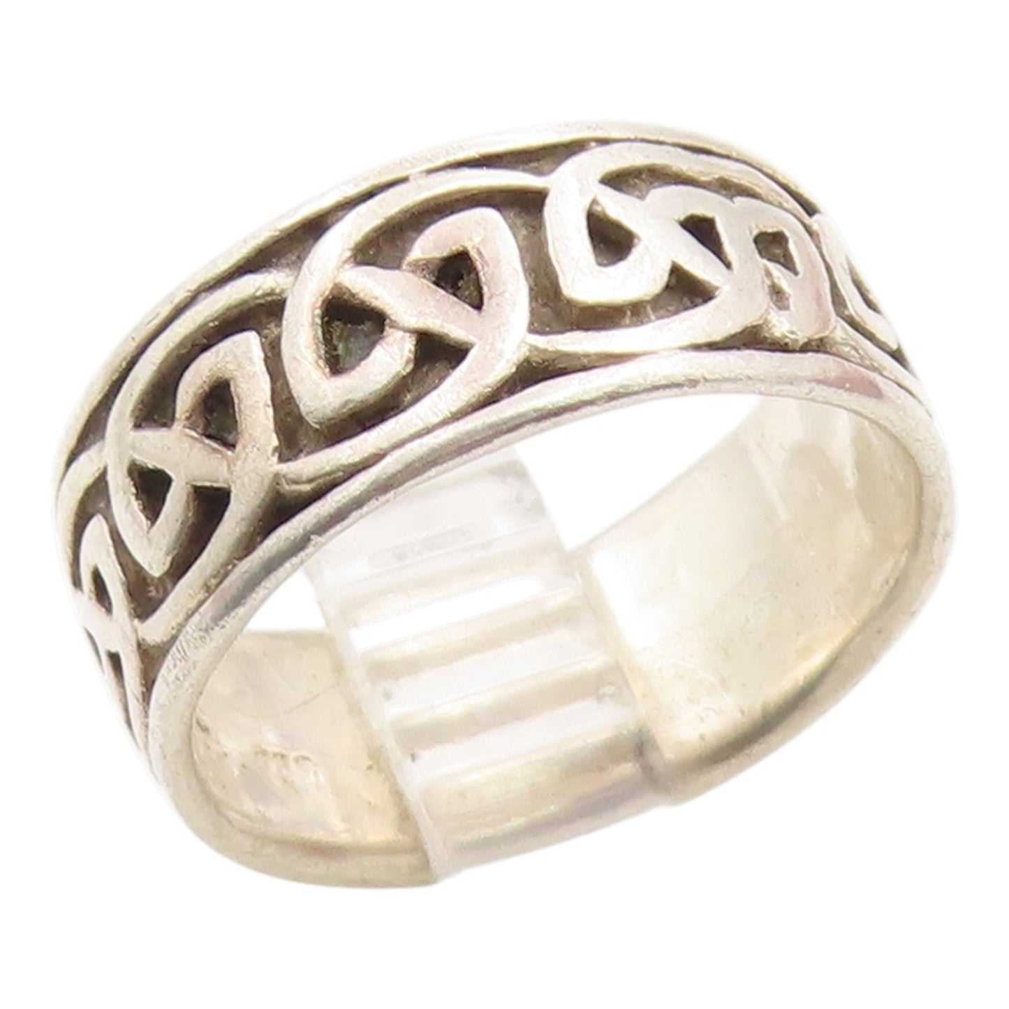 925 Sterling Silver Vintage Ring Classic Carved Celtic Knot Band  Sz 7  RG36016