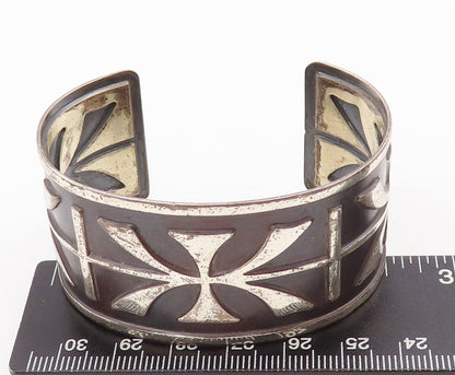925 Sterling Silver Vintage Bracelet Antique European Floral Etched Cuff BT10554