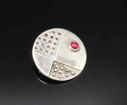 JW ENGLAND 925 Silver  Vintage Beads & Holes Chalcedony Brooch Pin  BP9664