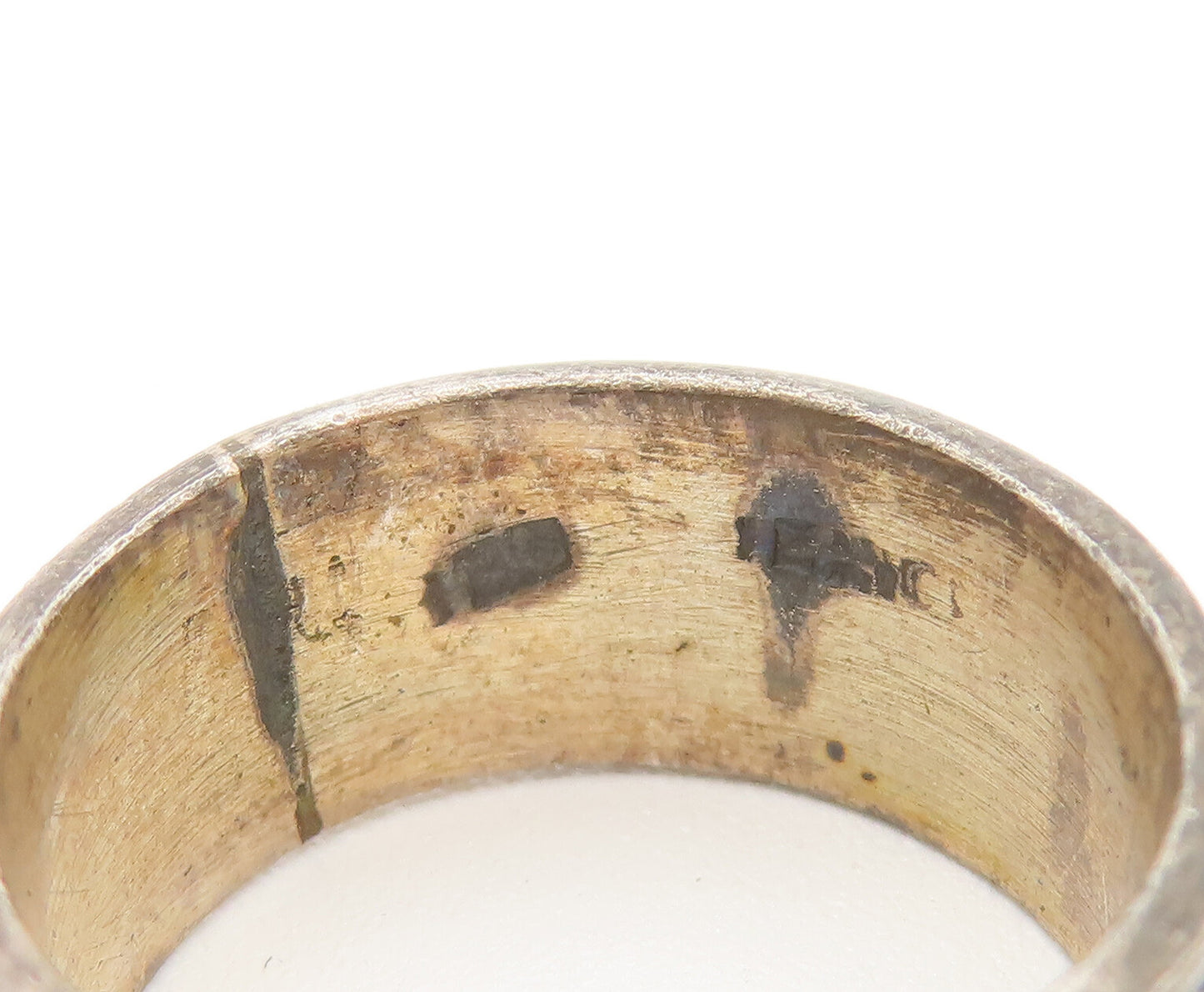 925 Sterling Silver Vintage Ring Yin Yan Carved Minimalist Ring Sz 8  RG27967