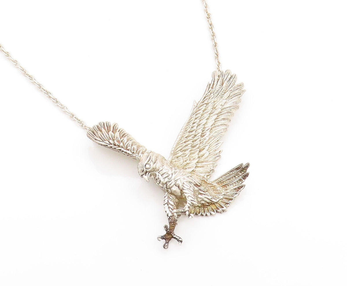 925 Sterling Silver Vintage Necklace JC FERRARA Majestic Eagle Chain  NE4637