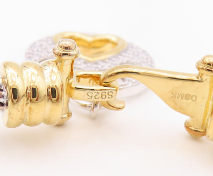 925 Sterling Silver Vintage Bracelet Roped Dangling Paw Carved  Charm  BT10708