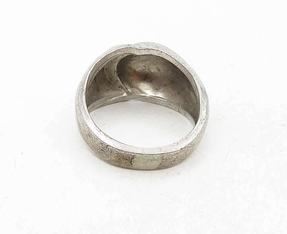 CLARK & COOMBS 925 Silver  Vintage Shiny Textured Dome Band Ring Sz 6  RG9392