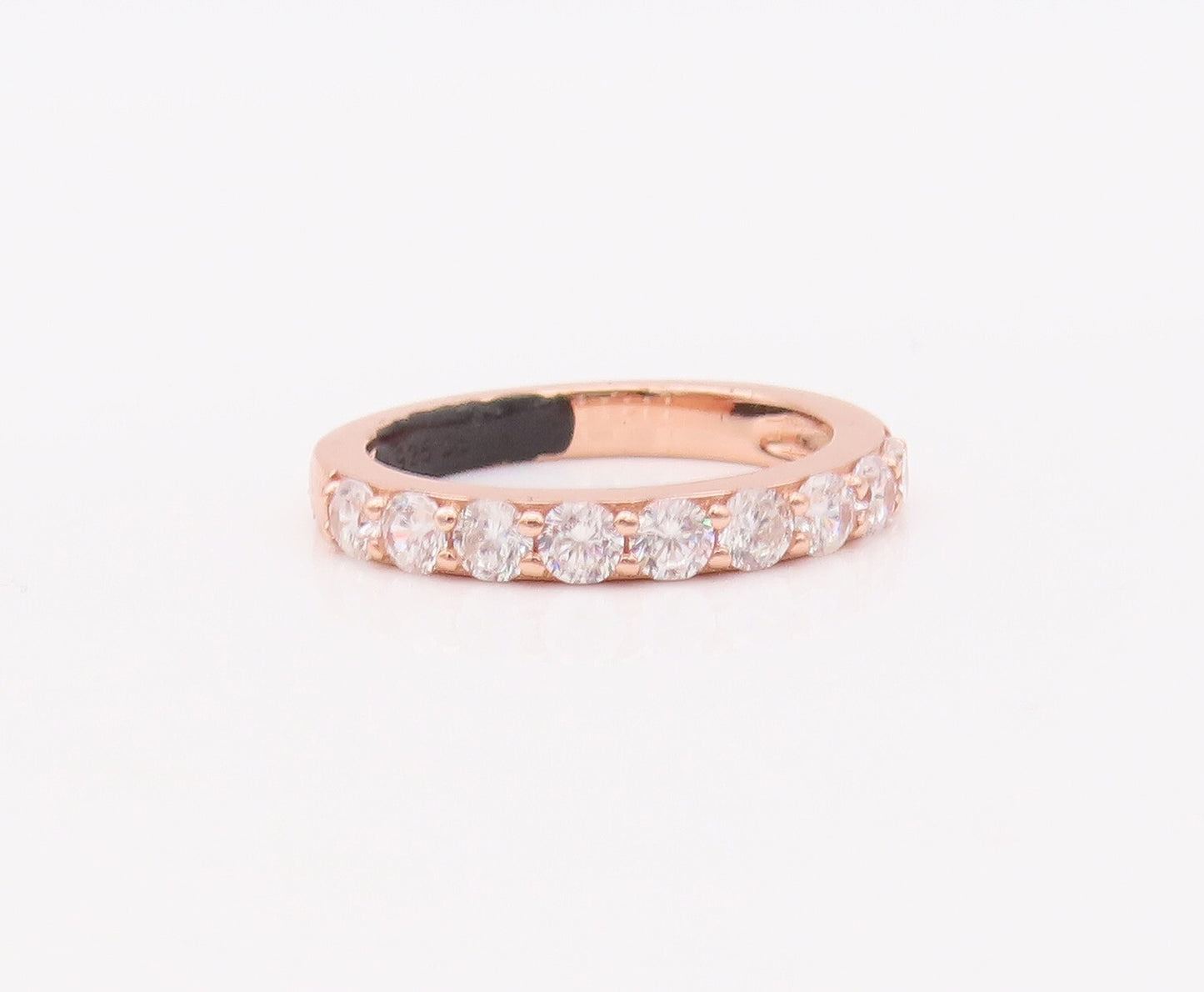 925 Sterling Silver Vintage Ring Rose Gold Plated Round CZ Inlay  Sz 7  RG29318