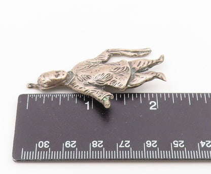 925 Sterling Silver Vintage Brooch Pin Man Holding Scarf Figural Cutout  BP12626