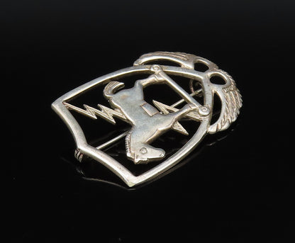 925 Sterling Silver  Vintage Horse & Lightning Cutout Brooch Pin  BP10003