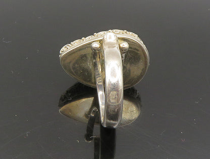 SAJEN 925 Silver  Vintage Pear Shaped Purple Druzy Swirl Ring Sz 6.5  RG24282