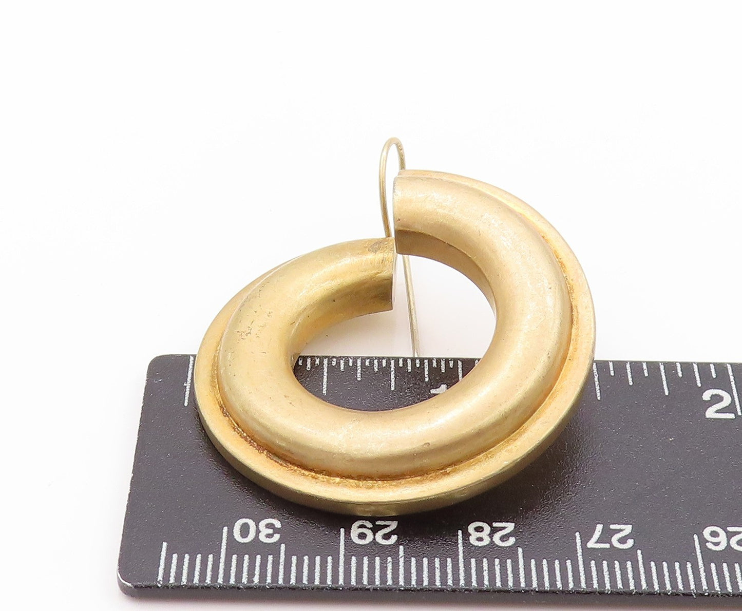 925 Sterling Silver Vintage Earrings Gold Plated POMERANTZ Open Hoops  EG13565