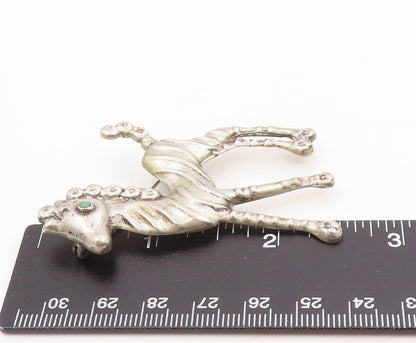 925 Sterling Silver Vintage Brooch MEXICO Antique Turquoise Eyed Horse  BP12015