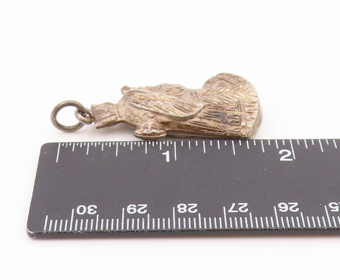 925 Sterling Silver Vintage Pendant Etched Egyptian Pharaoh Headdress  PT25808