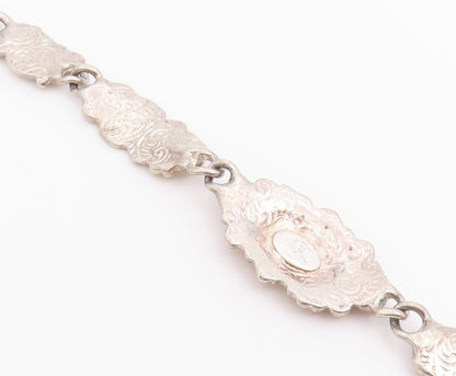 925 Sterling Silver Vintage Bracelet Victorian Style Scrollwork Link  BT12209